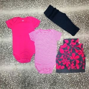 Carters, 1 vest, 2 onesies, 1 pants